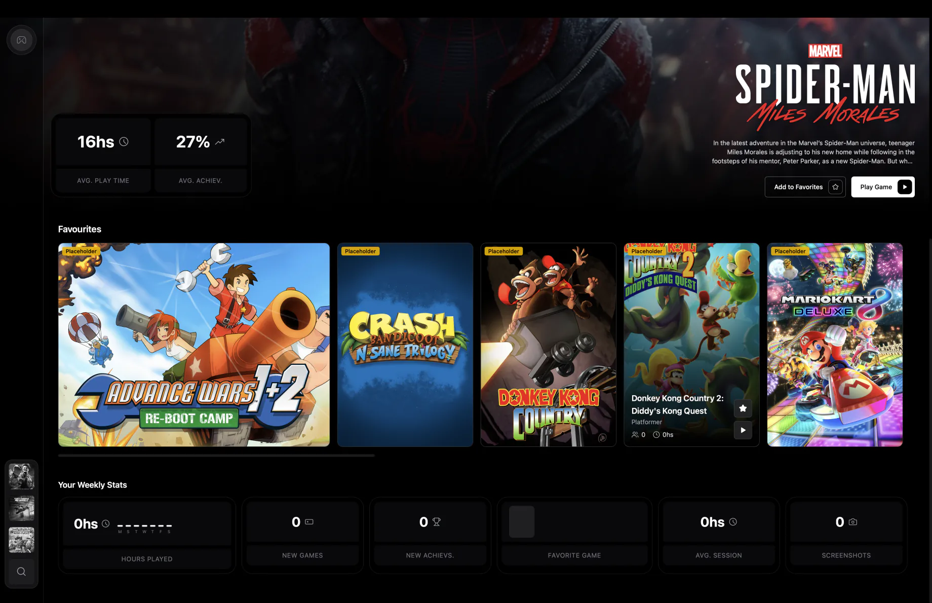 TurboPad home featuring Spider-Man: Miles Morales, favourite games and play activity